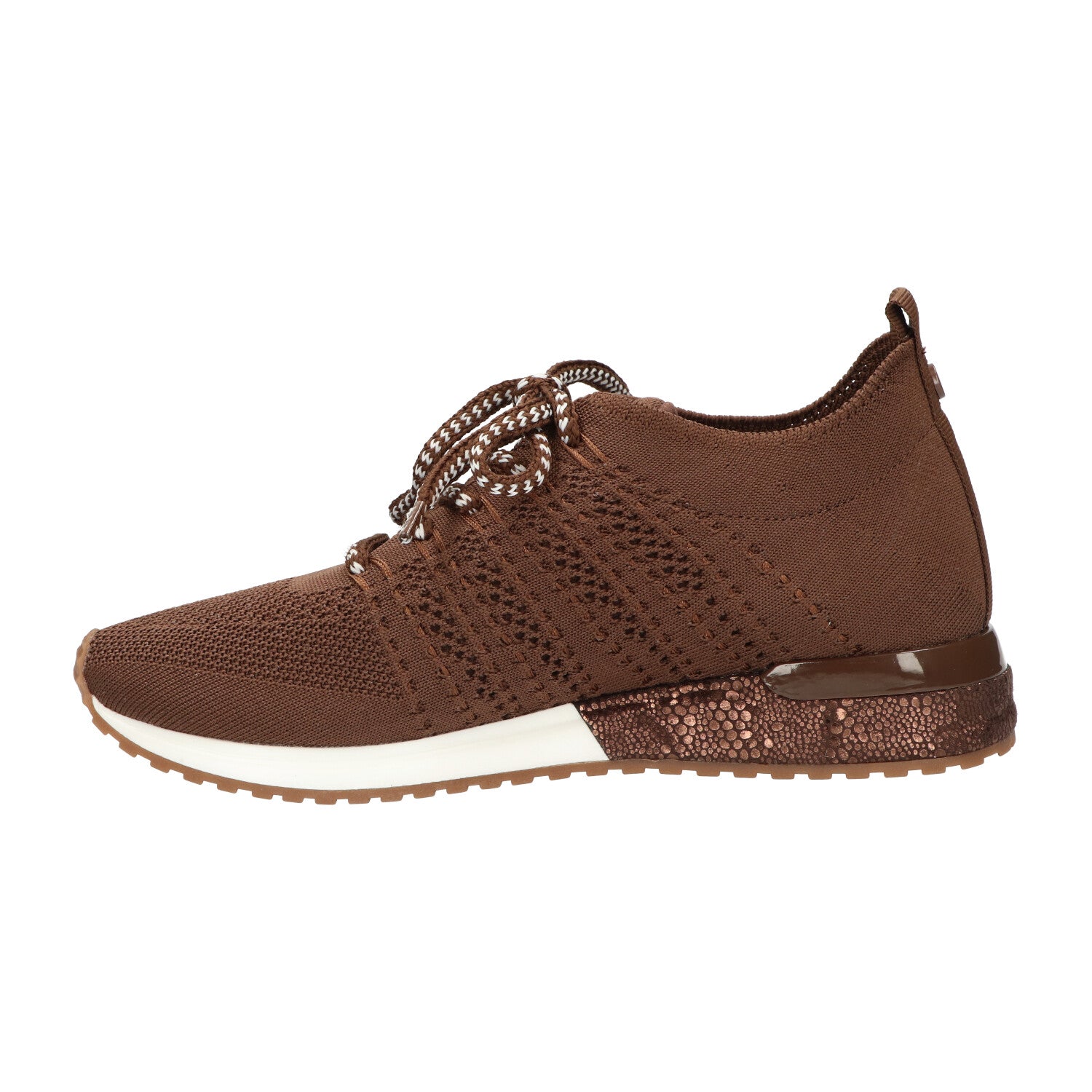 Sneaker bruin knitted