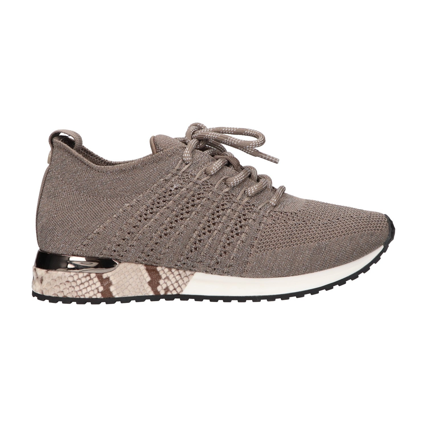 Sneaker taupe knitted
