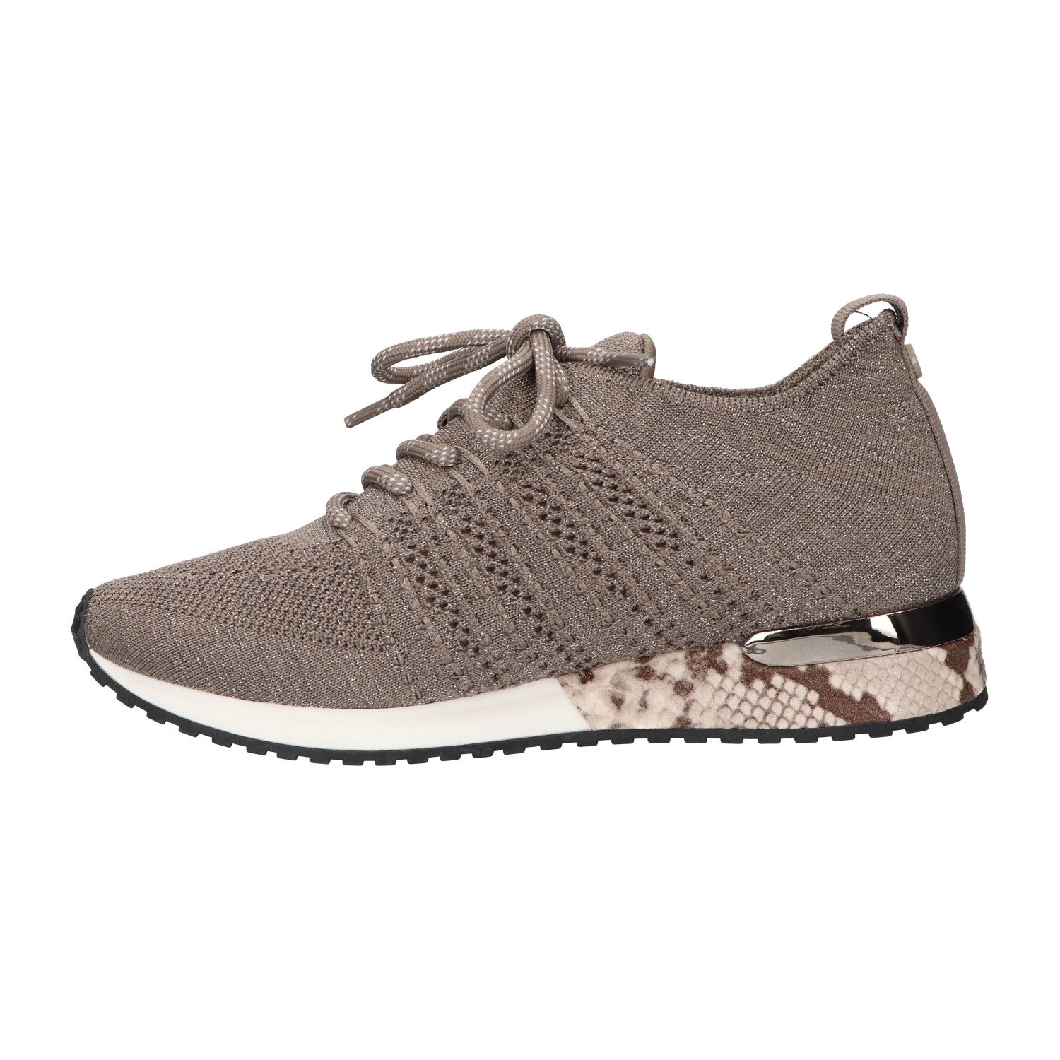 Sneaker taupe knitted