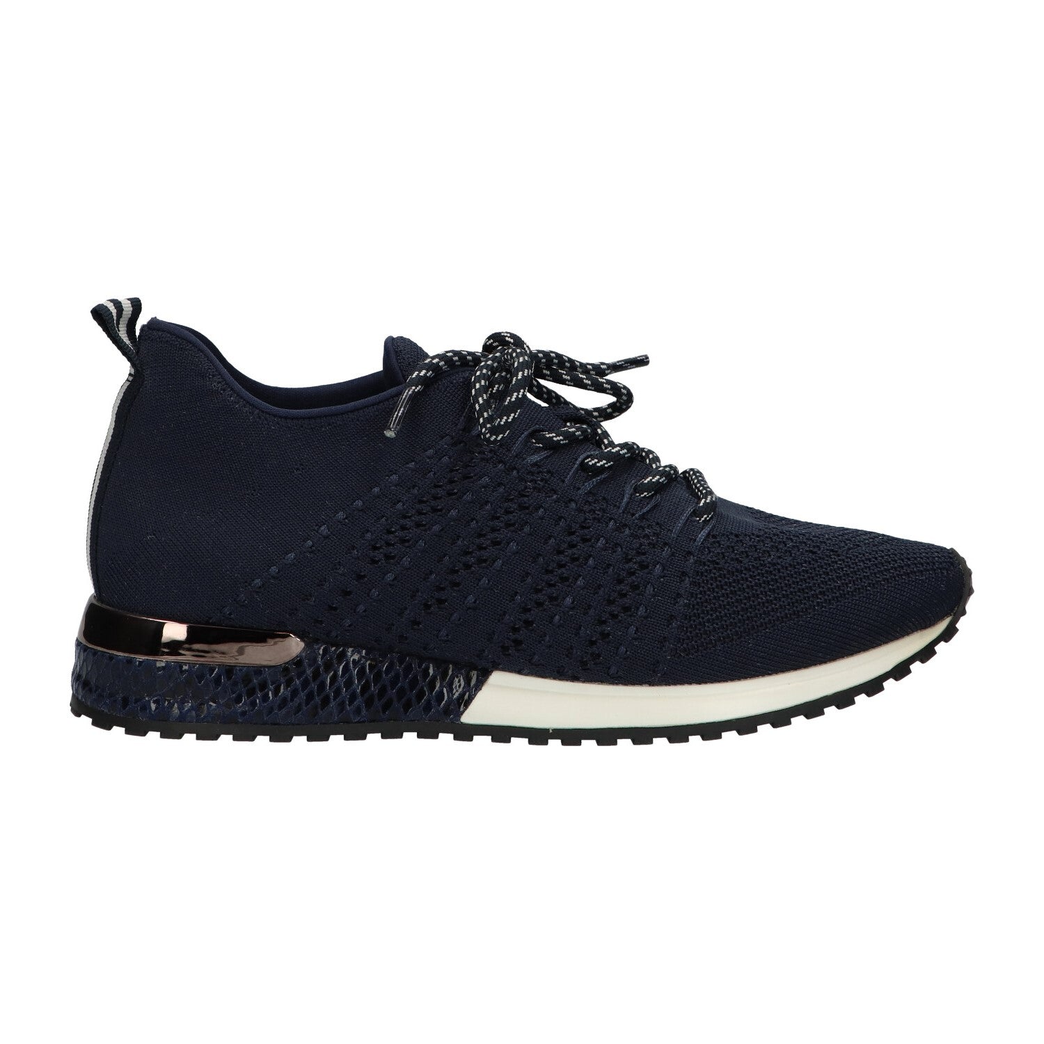 Sneaker donkerblauw knitted