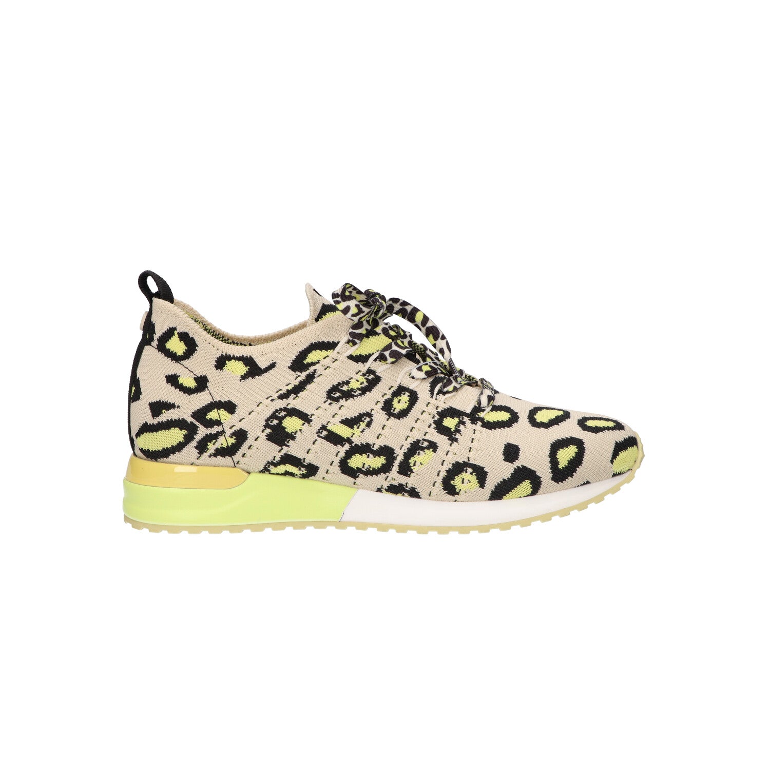 Sneaker beige/yellow leopard