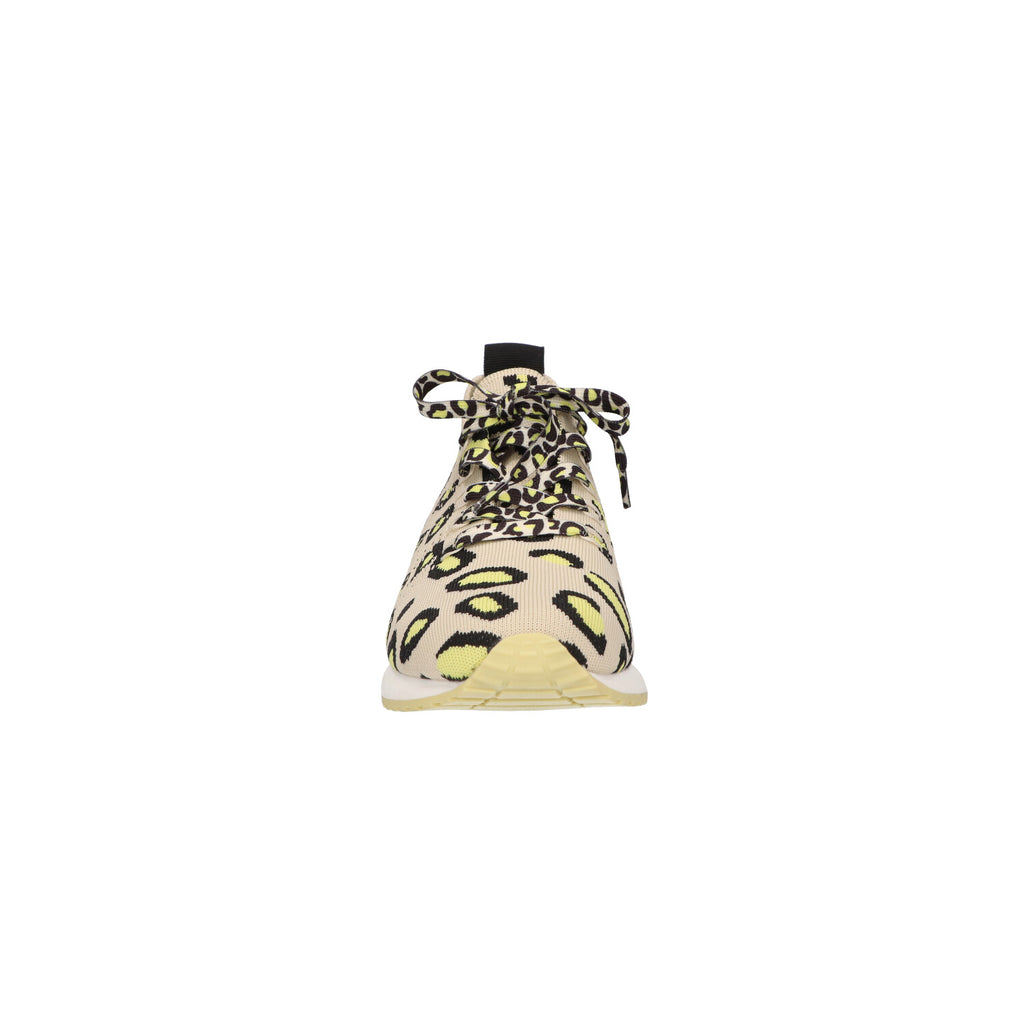 Sneaker beige/yellow leopard