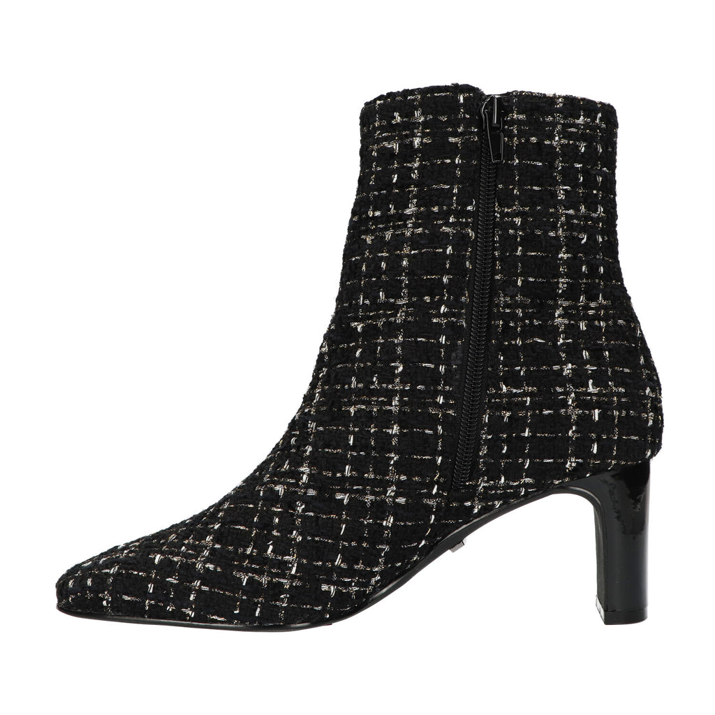 Enkellaars met zwart wit patroon