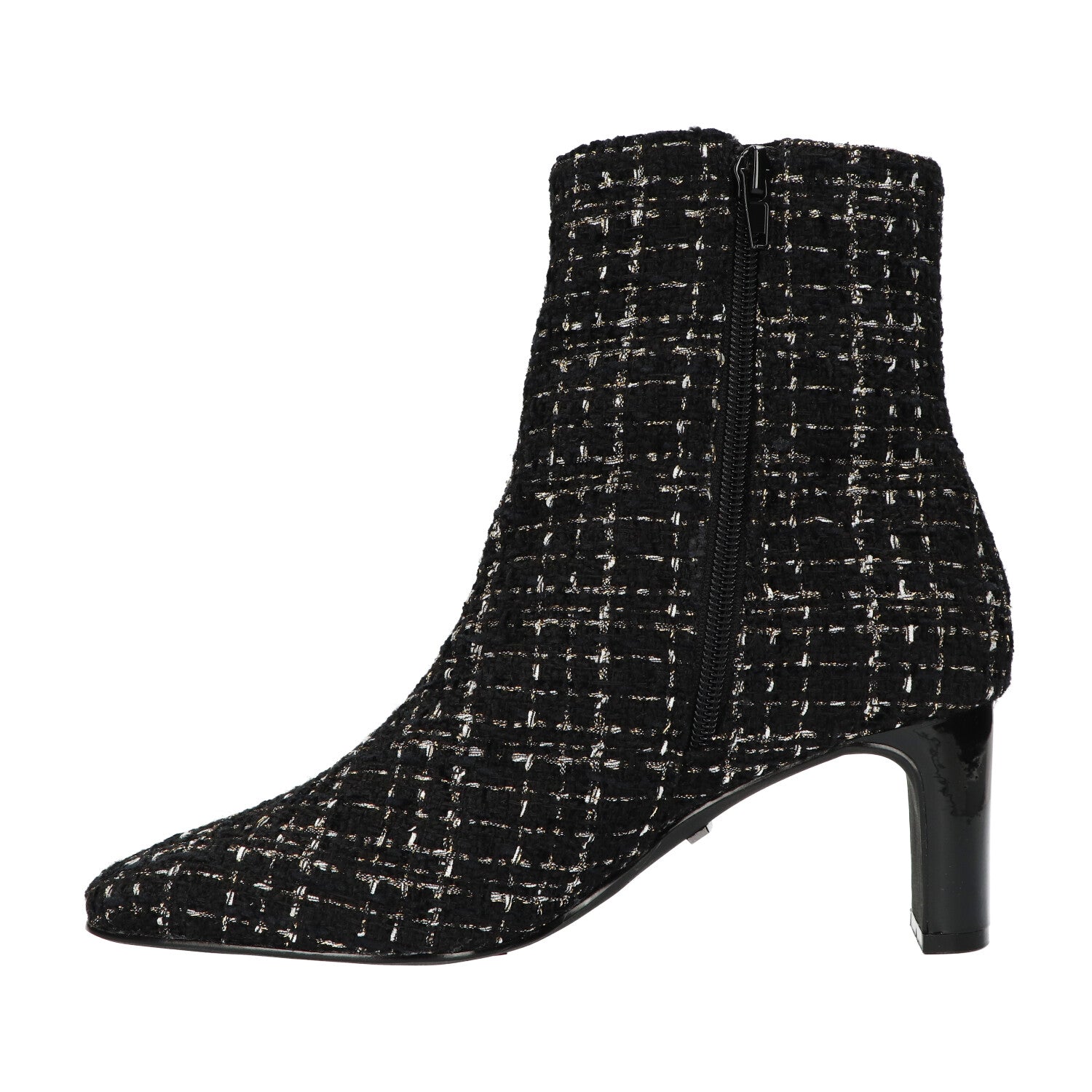 Enkellaars met zwart wit patroon