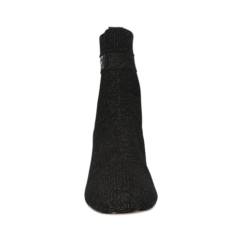 Enkellaars zwart zilver knitted