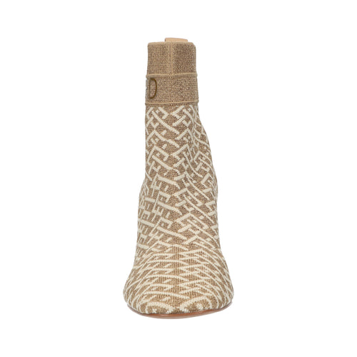 Enkellaars goud beige knitted