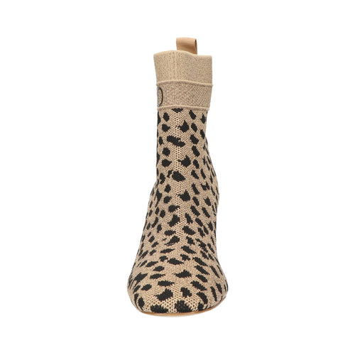 Enkellaars leopard knitted