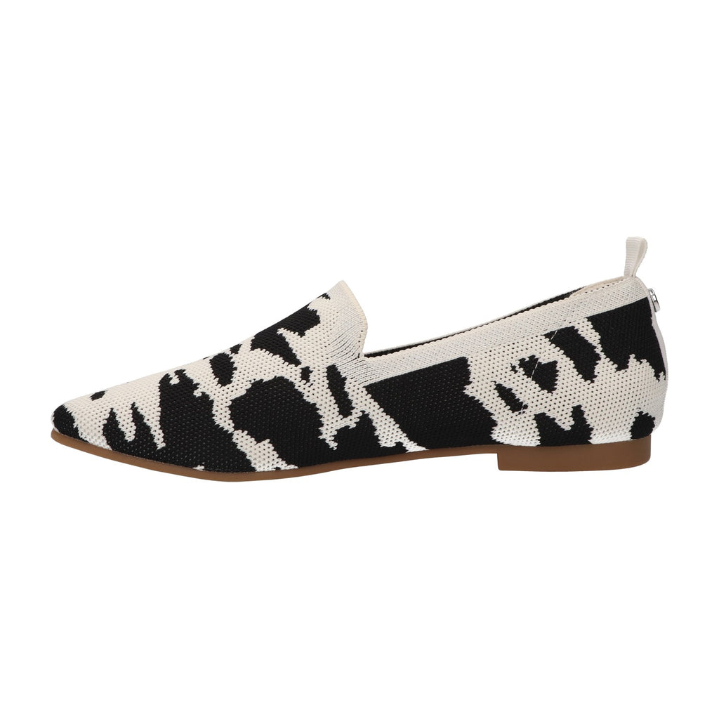 Loafer zwart wit cow knitted