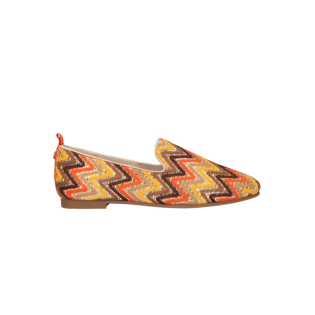 Loafer multicolor oranje textiel