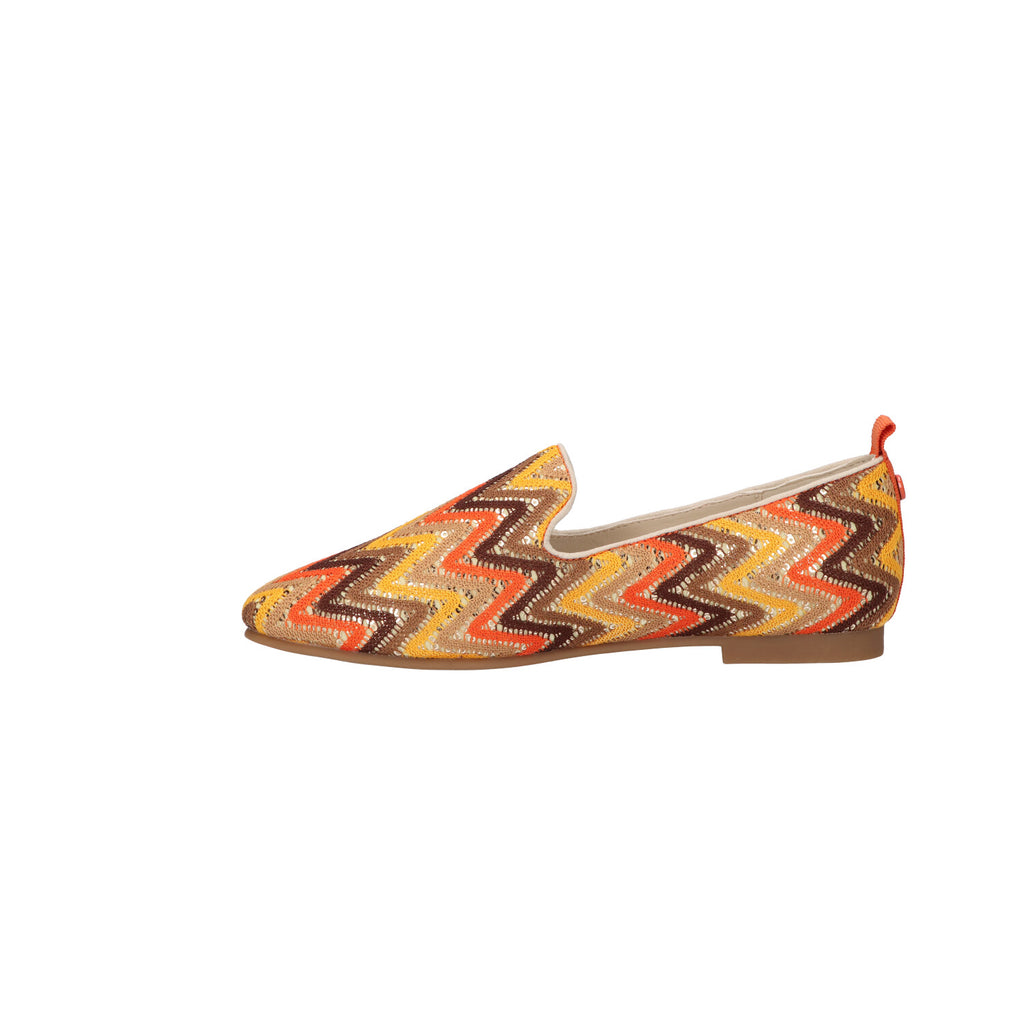 Loafer multicolor oranje textiel