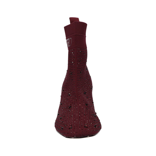 Enkellaars bordeaux knitted