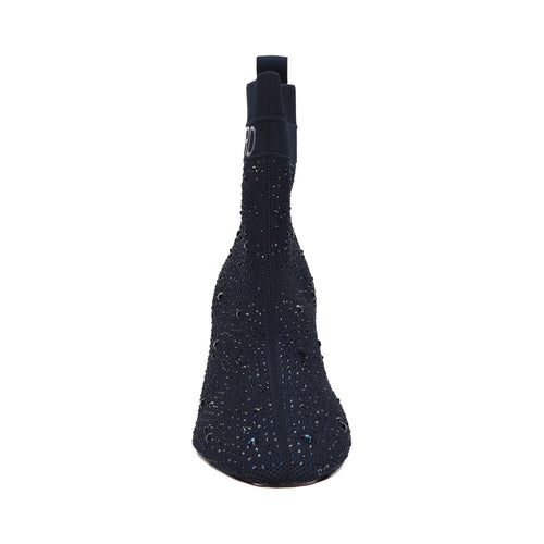Enkellaars donkerblauw knitted