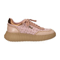 Sneaker roze beige textiel