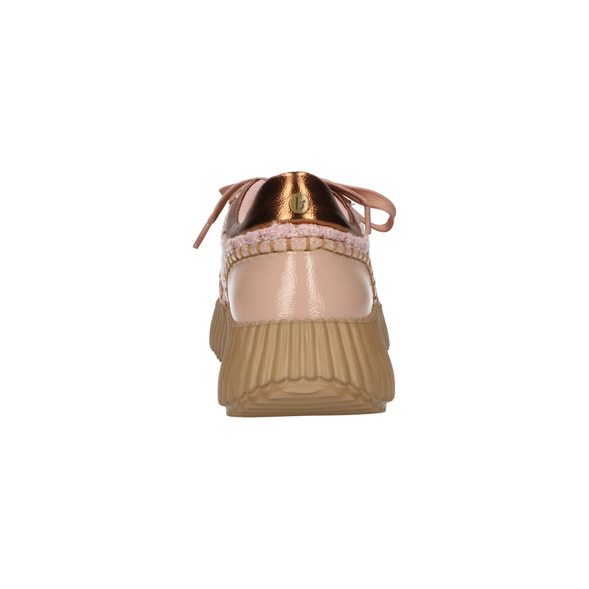 Sneaker roze beige textiel