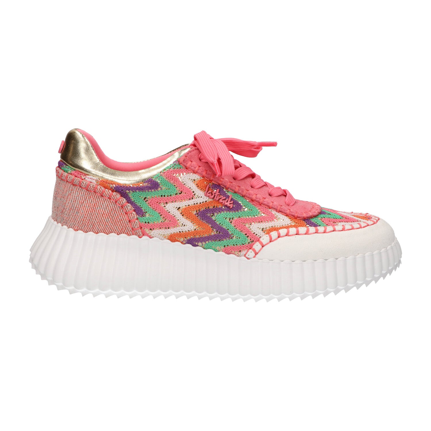Sneaker roze multi textiel