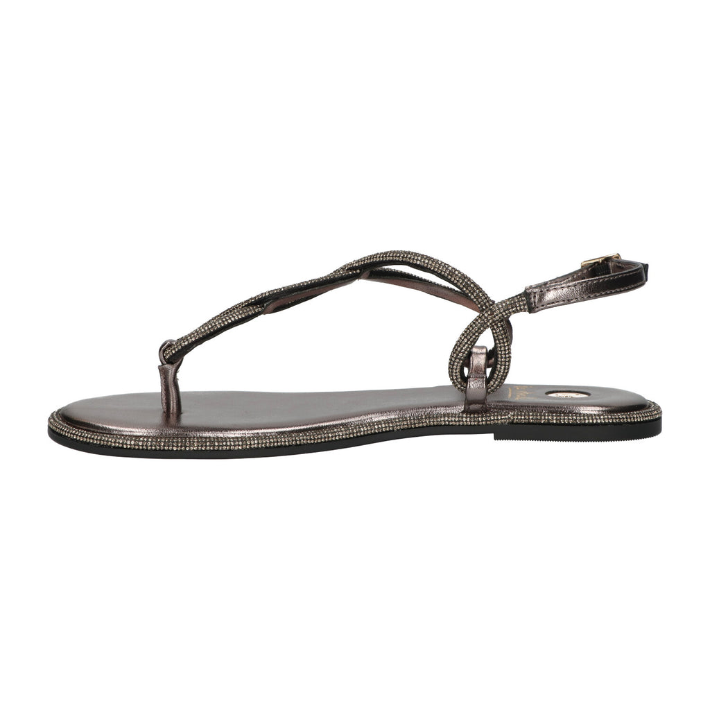 Sandaal pewter glitter synthetisch