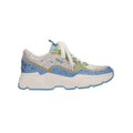 Sneaker met steentjes lichtblauw textiel