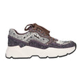 Sneaker met steentjes grijs textiel