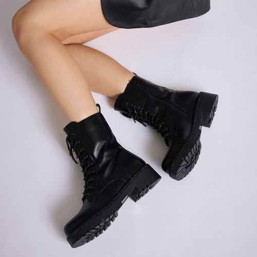Bootie zwart synthetisch