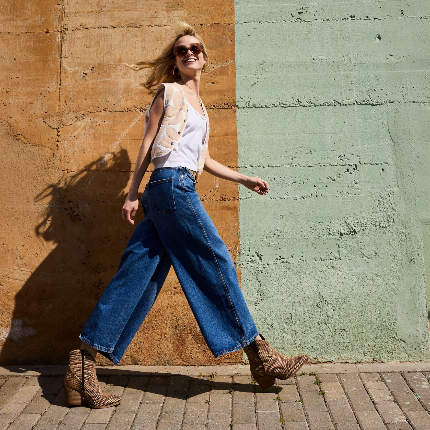 Western bootie cognac