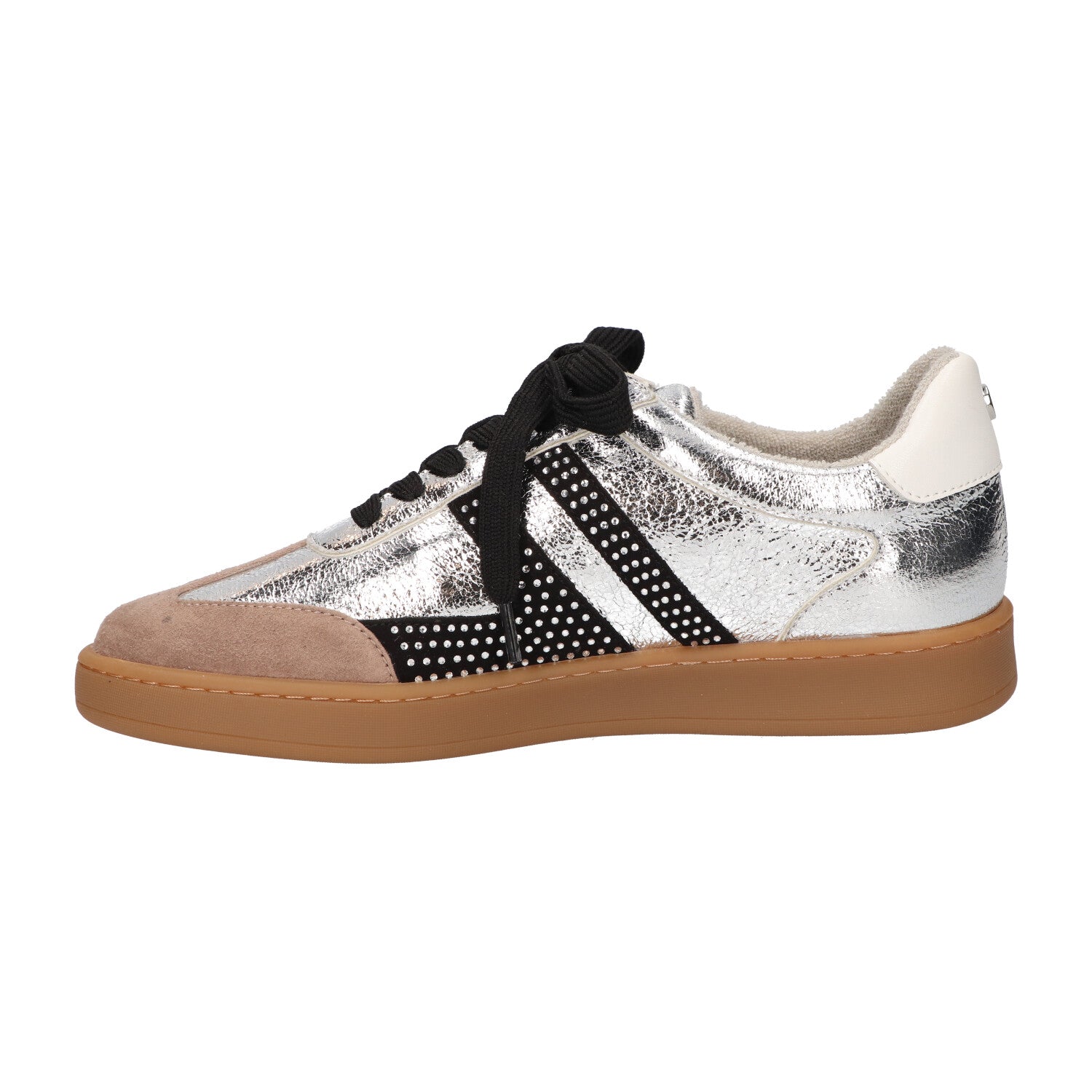 Sneaker zilver zwart synthetisch