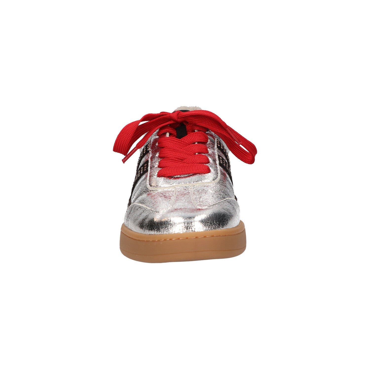 Sneaker zilver rood synthetisch