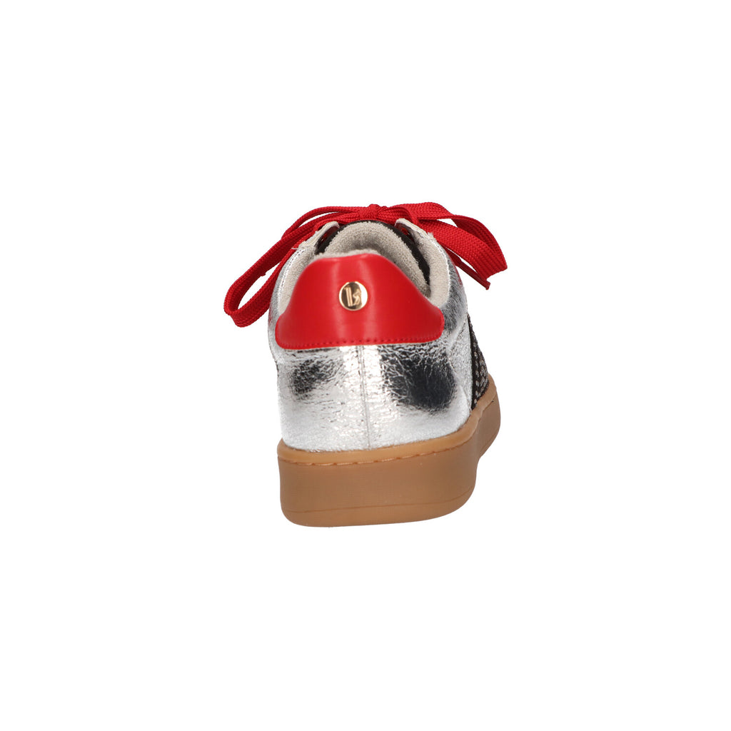 Sneaker zilver rood synthetisch
