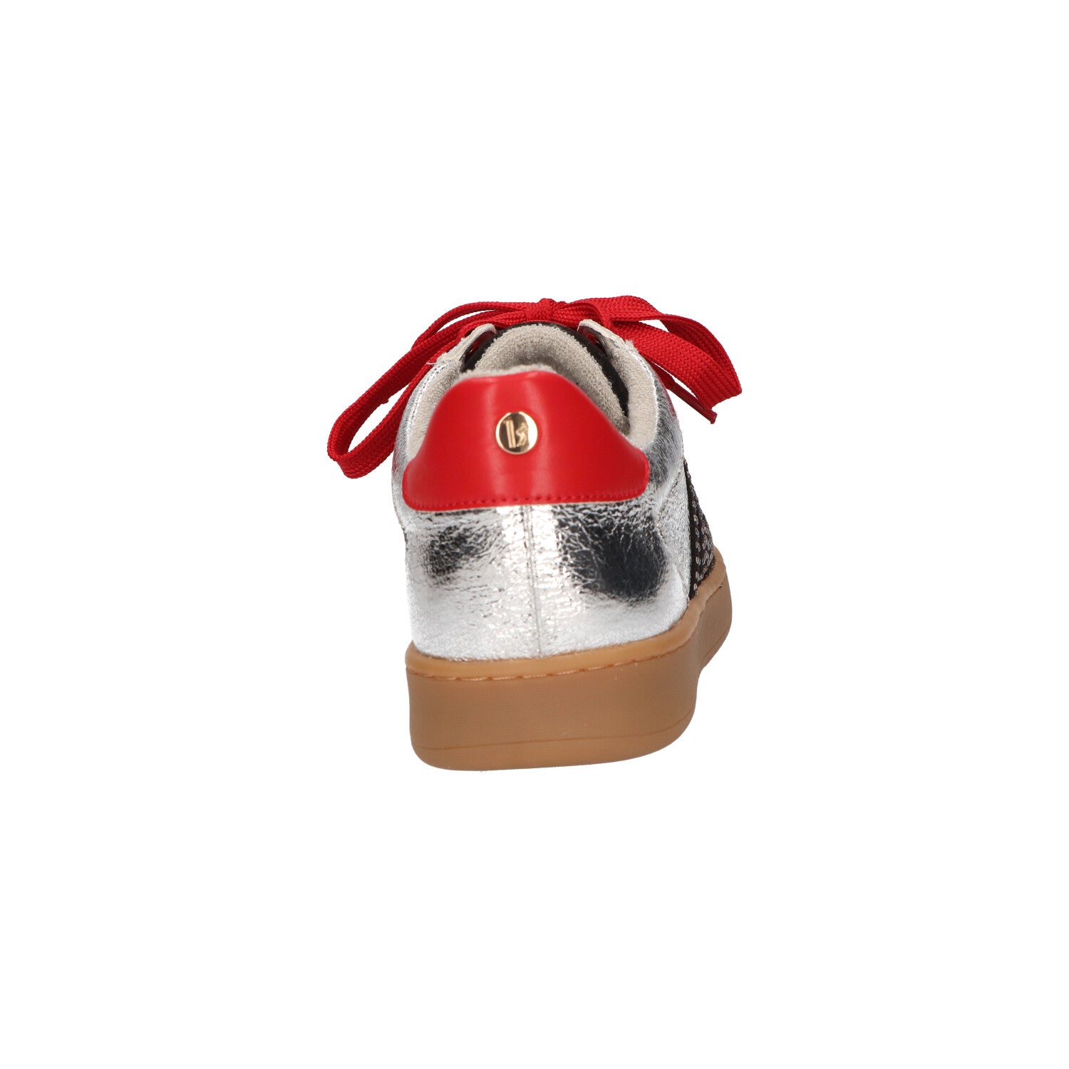 Sneaker zilver rood synthetisch
