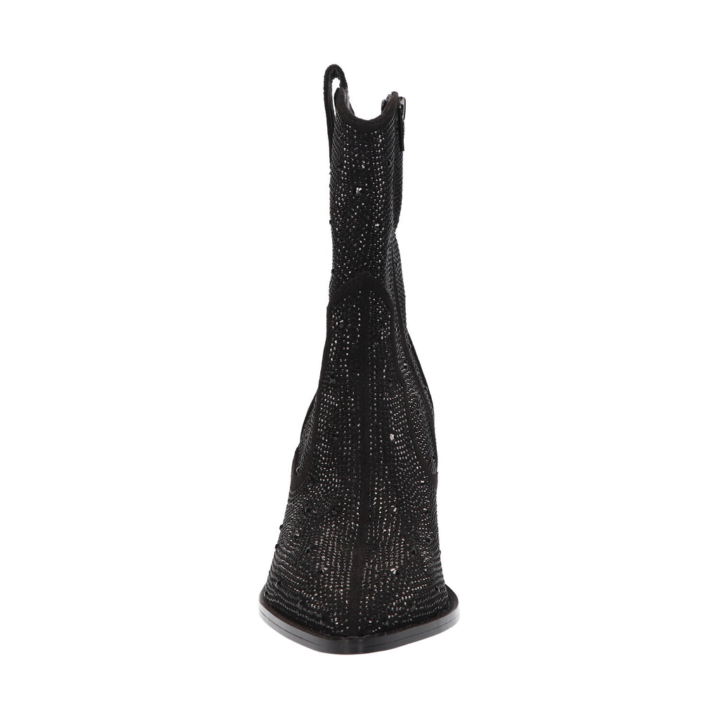 Western boot zwart textiel