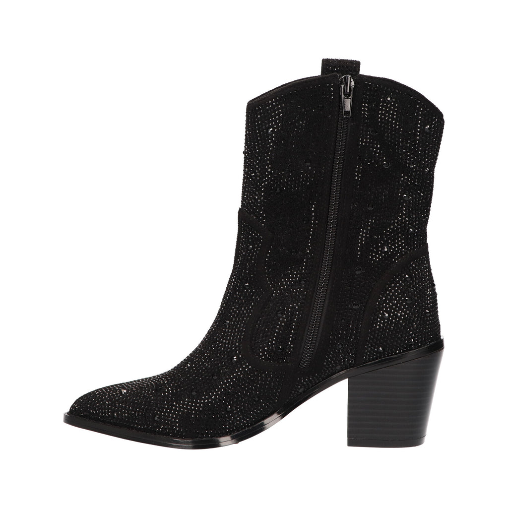 Western boot zwart textiel