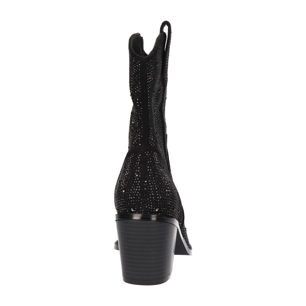 Western boot zwart textiel