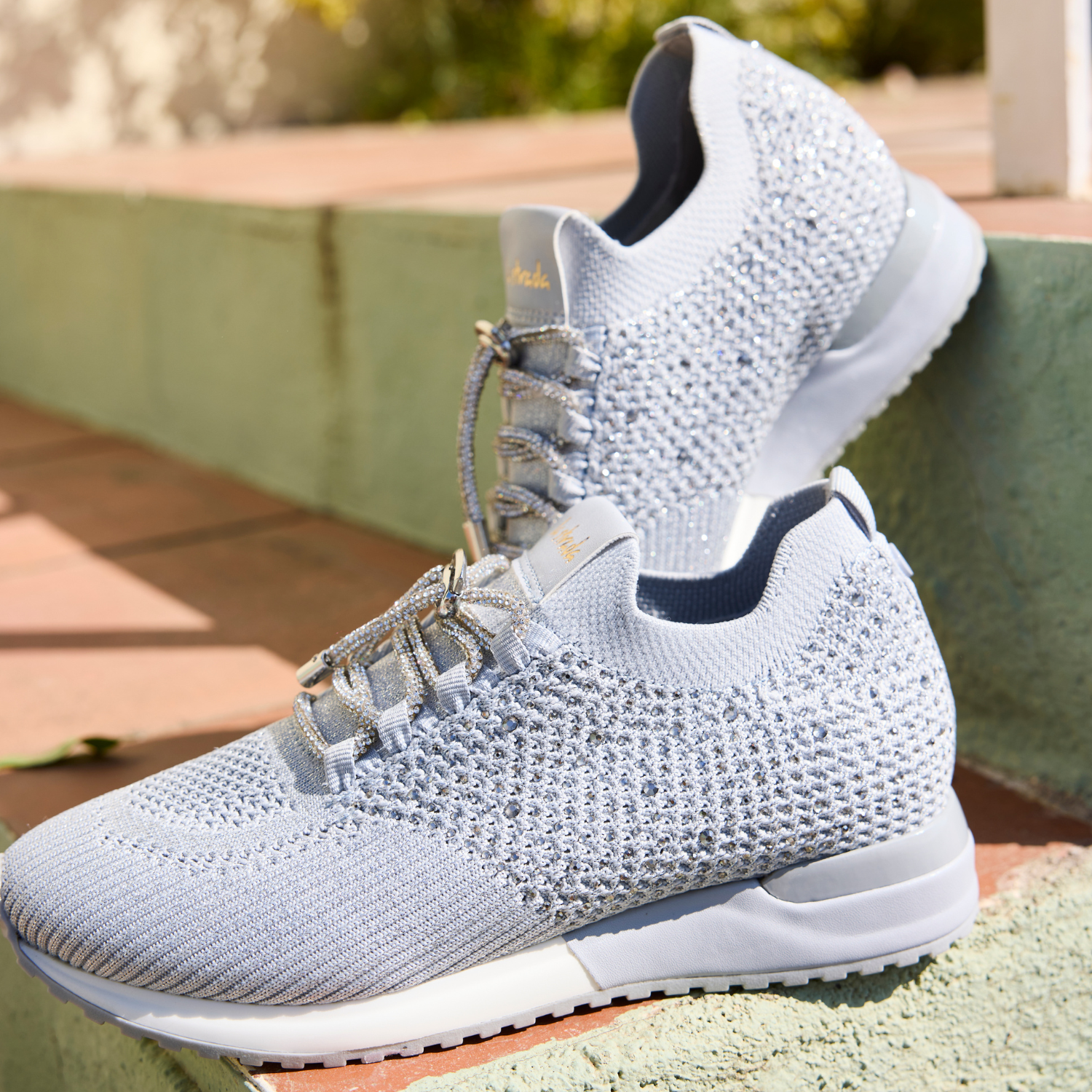 Sneaker grijs knitted