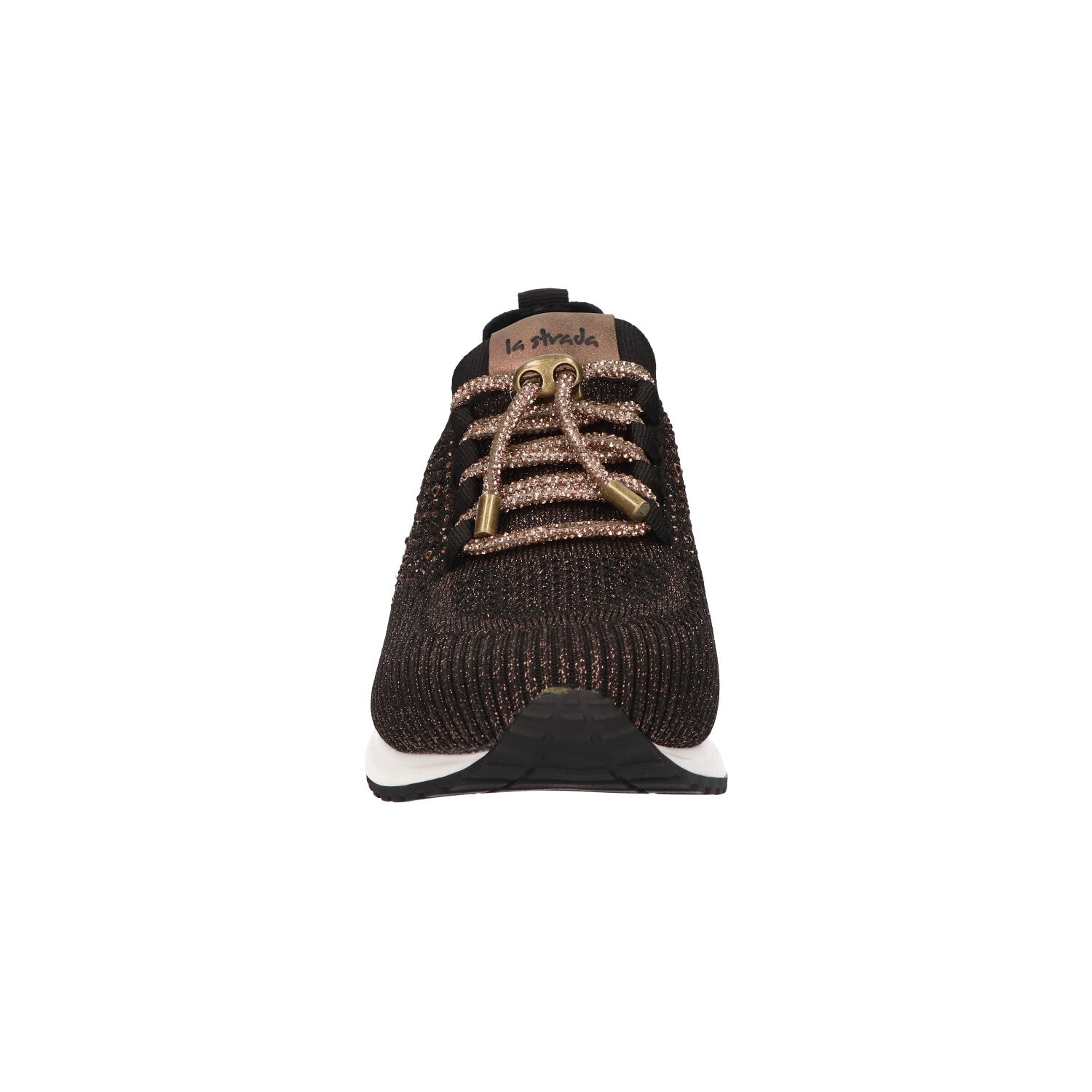 Sneaker brons zwart knitted