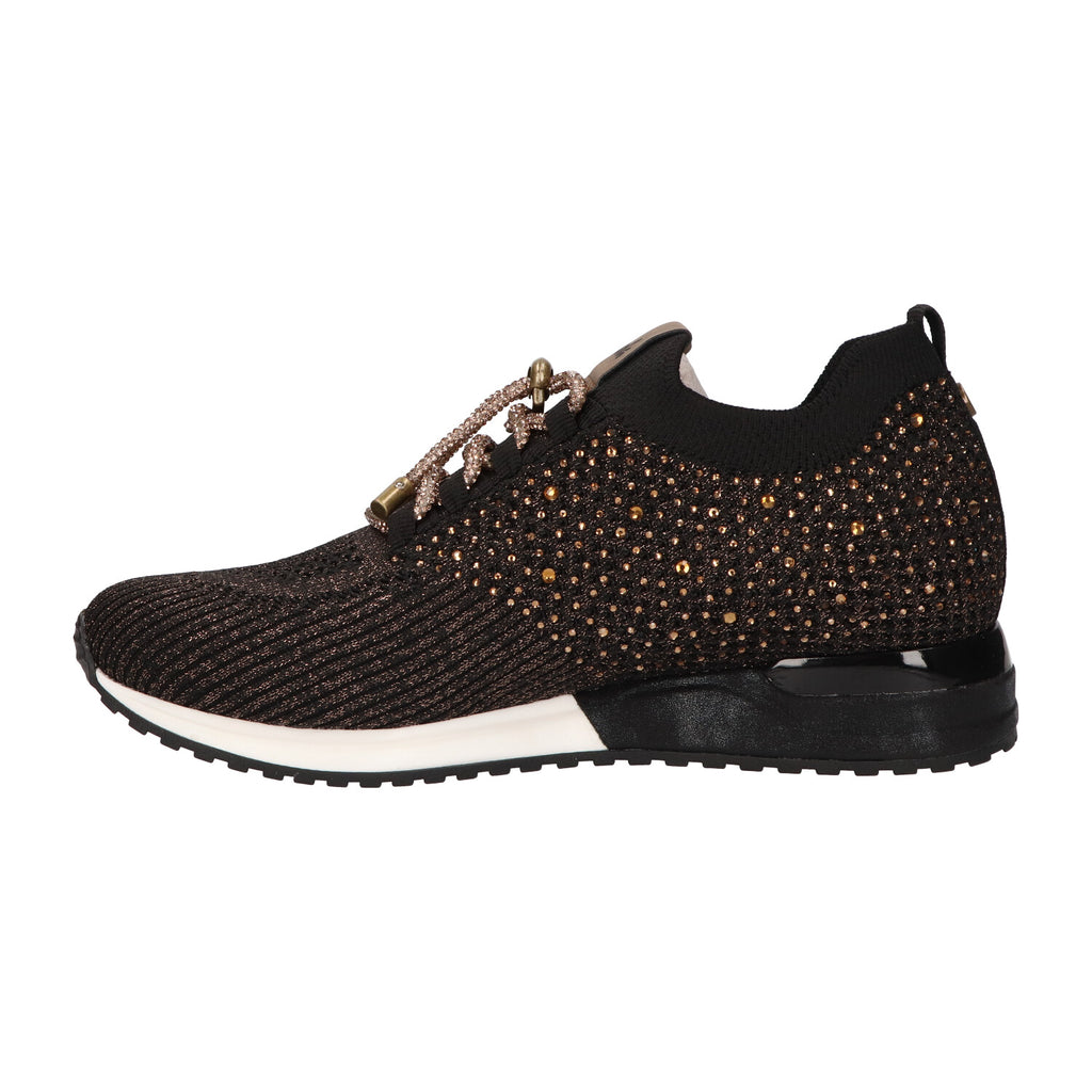 Sneaker brons zwart knitted
