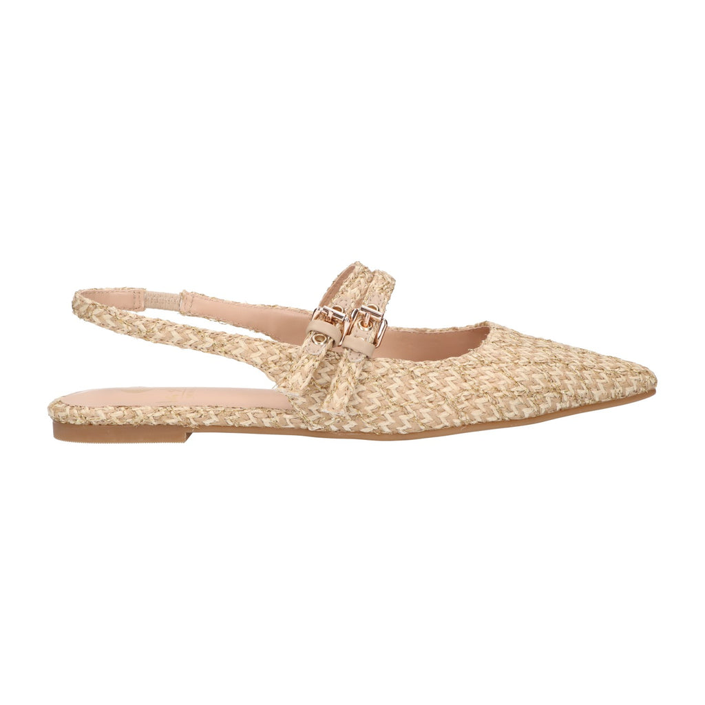 Slingback beige raffia