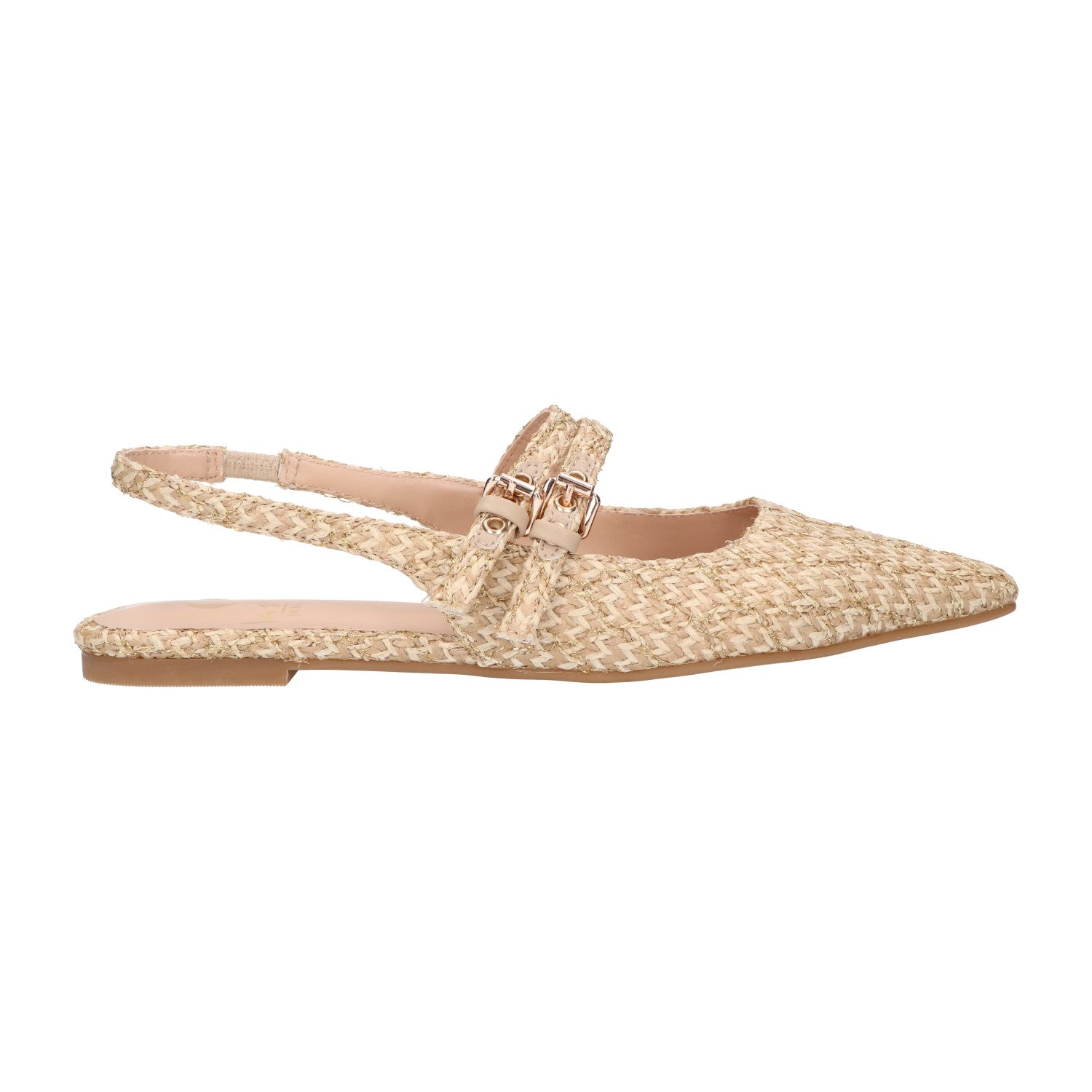 Slingback beige raffia