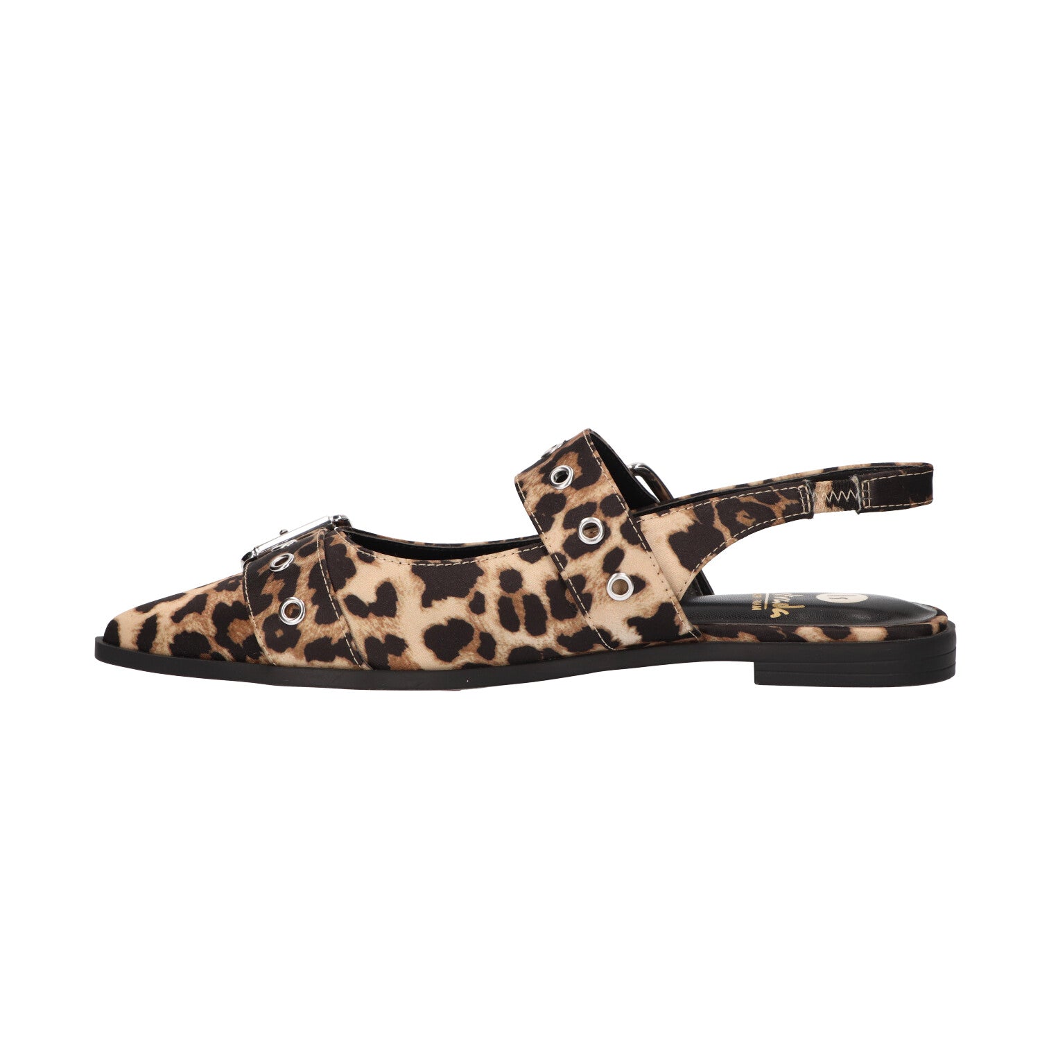 Slingback luipaard met gesp