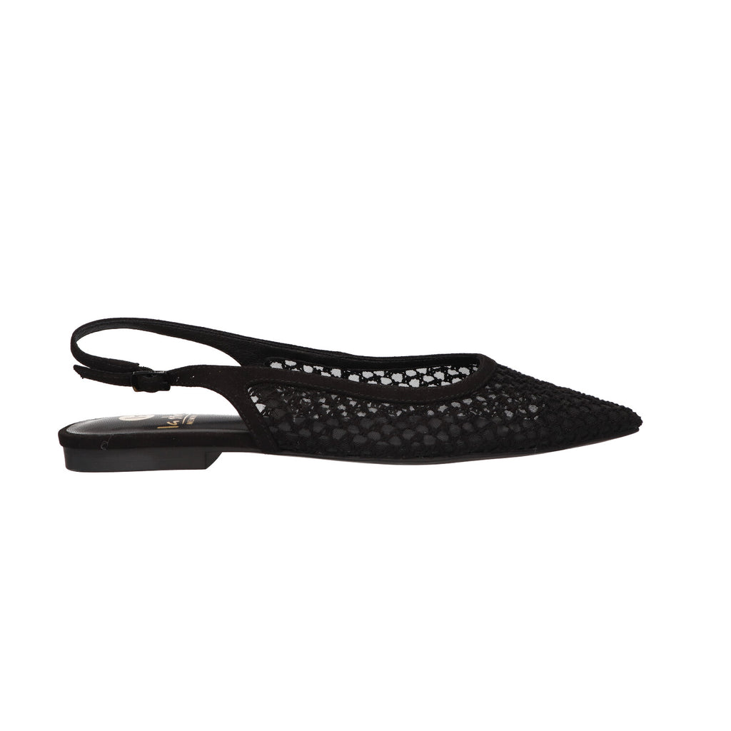 Slingback zwart mesh