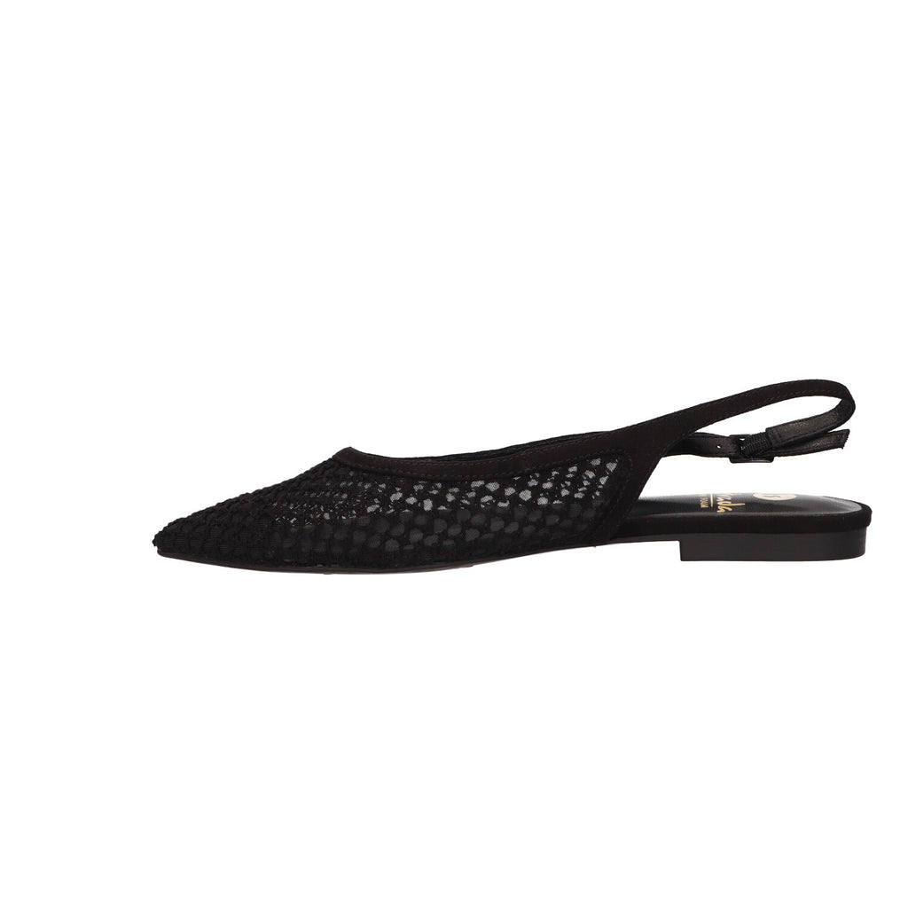 Slingback zwart mesh