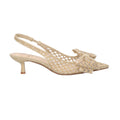 Slingback beige mesh met strik