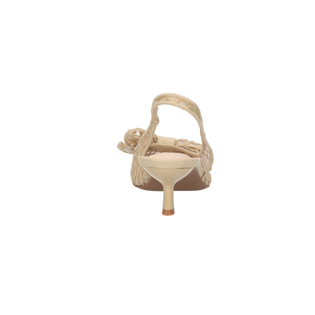 Slingback beige mesh met strik
