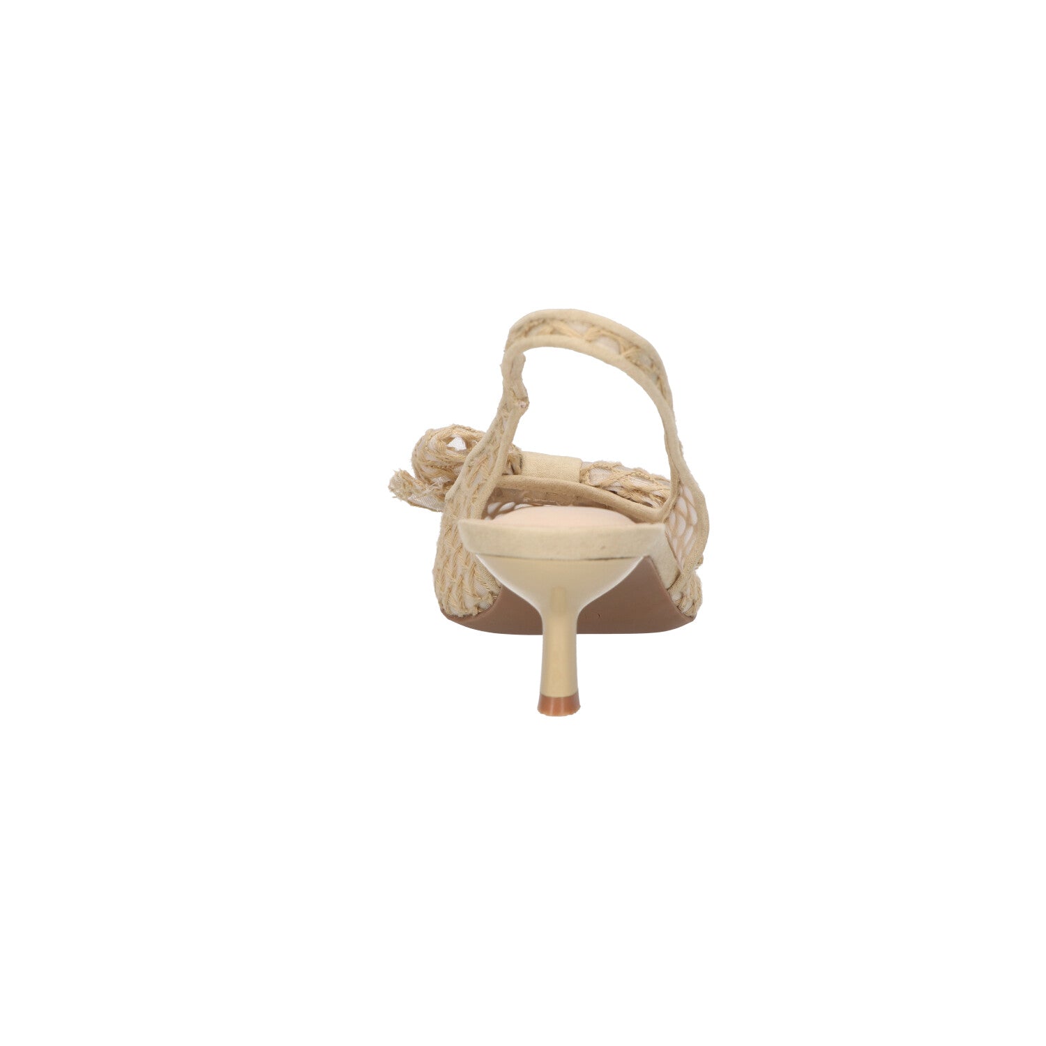 Slingback beige mesh met strik