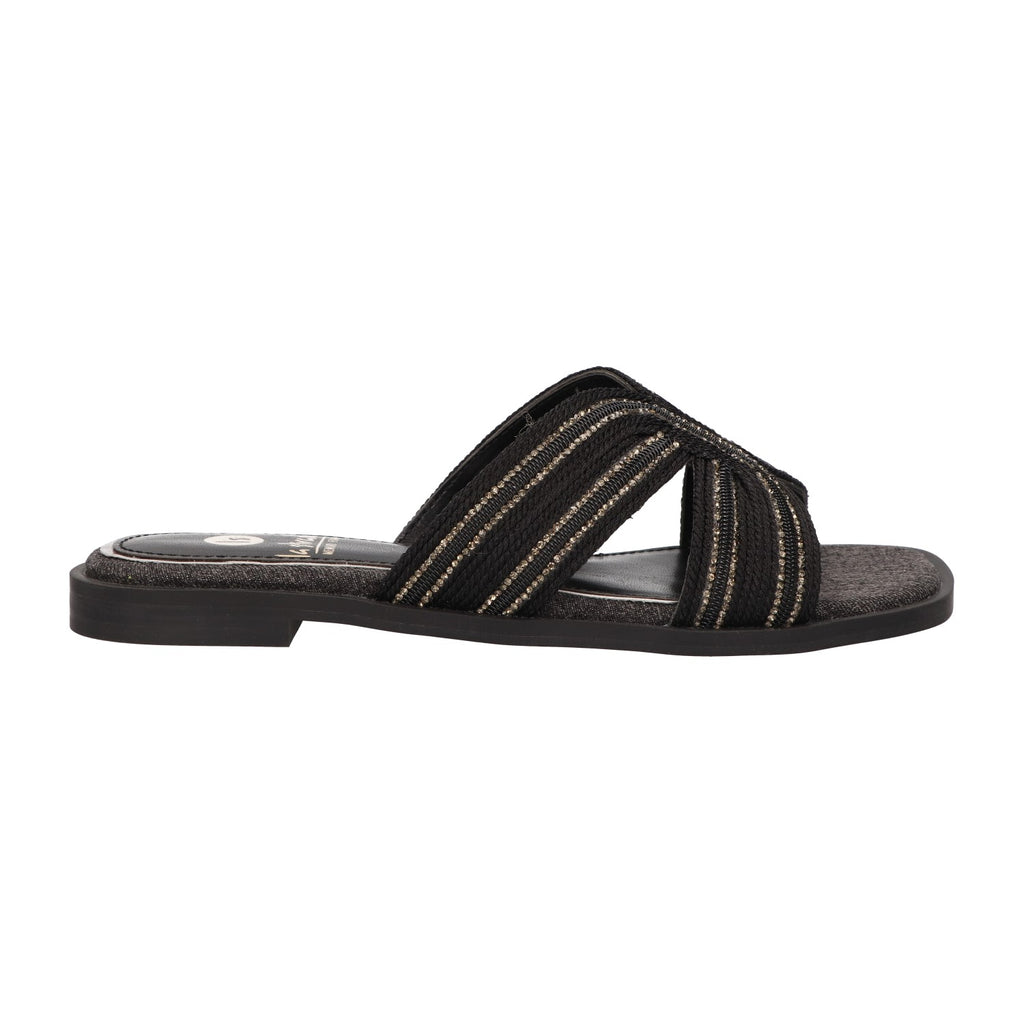 Slipper zwart textiel