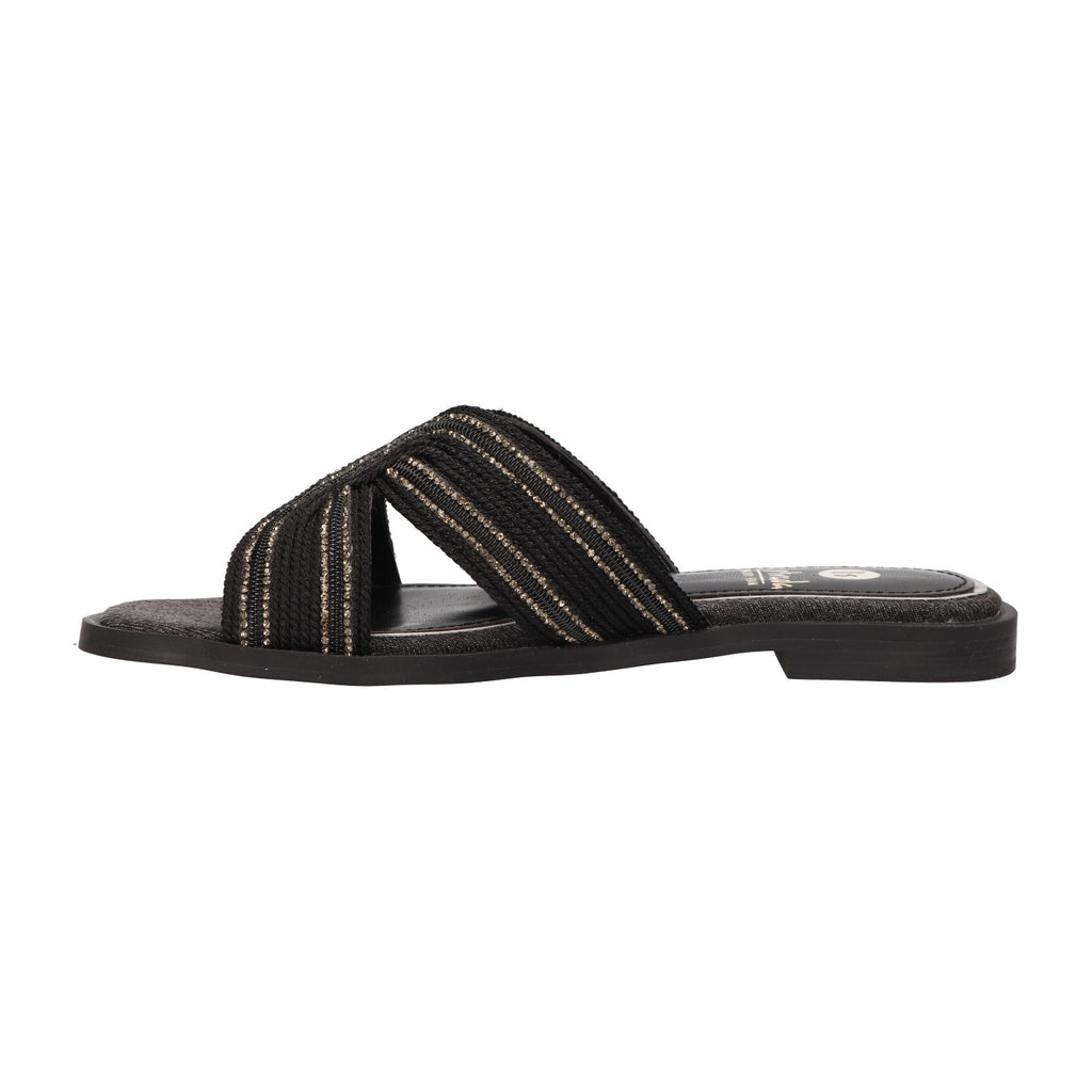 Slipper zwart textiel
