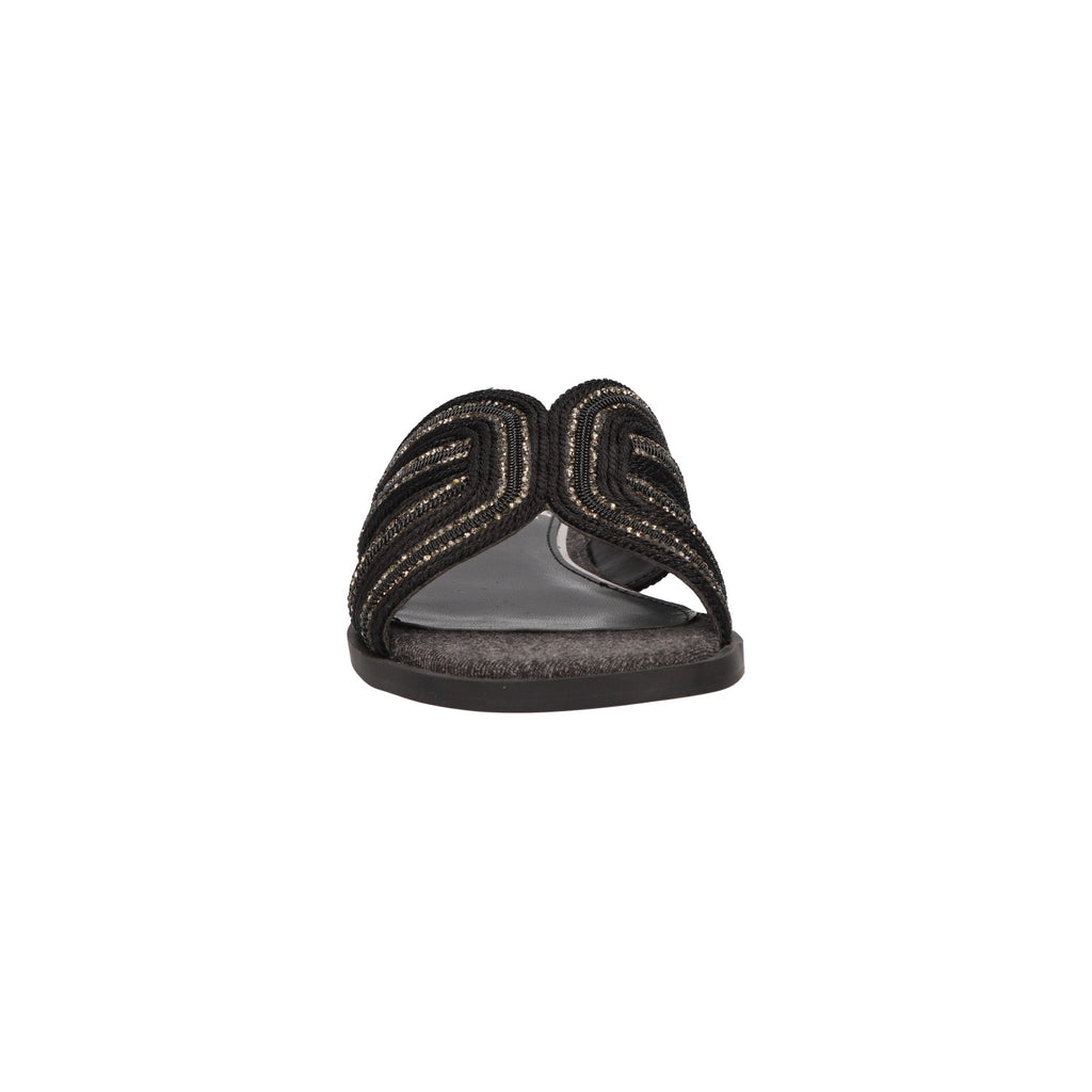 Slipper zwart textiel