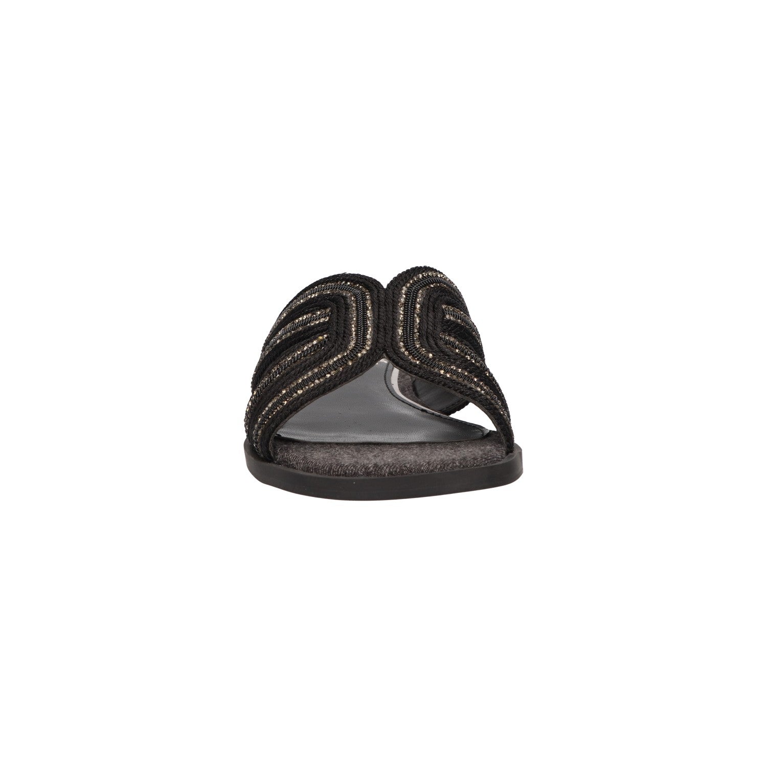Slipper zwart textiel