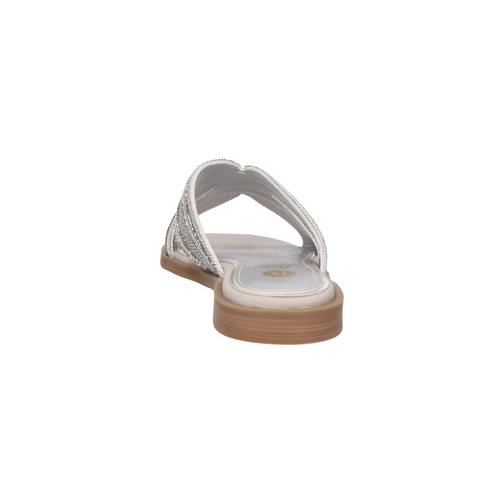 Slipper zilver textiel