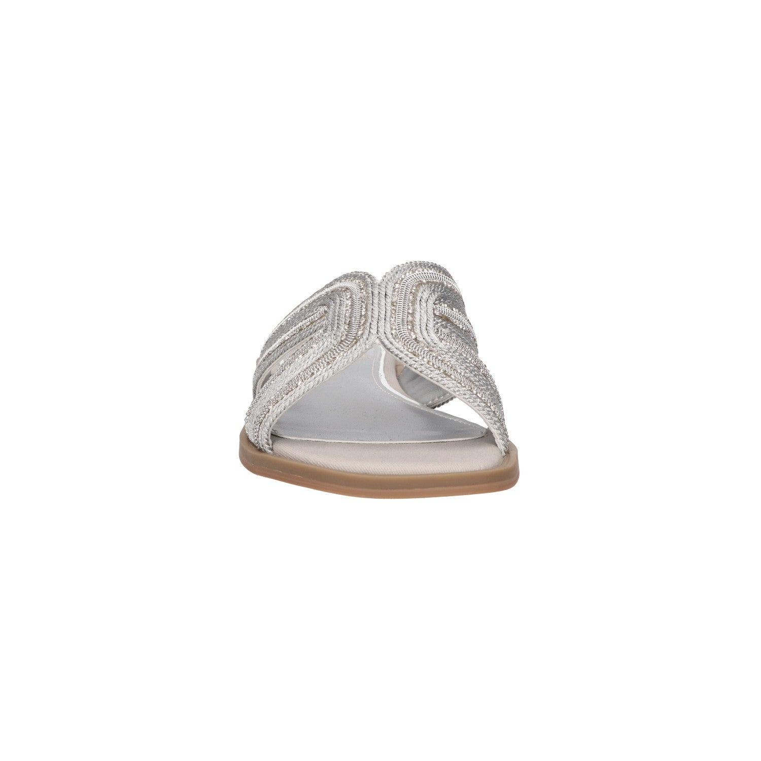 Slipper zilver textiel