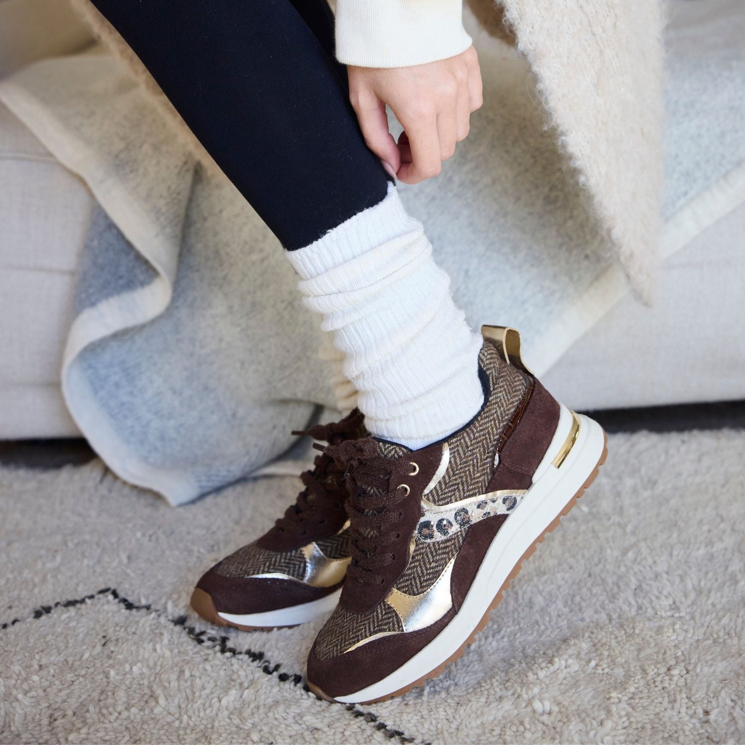 Sneaker bruin suede