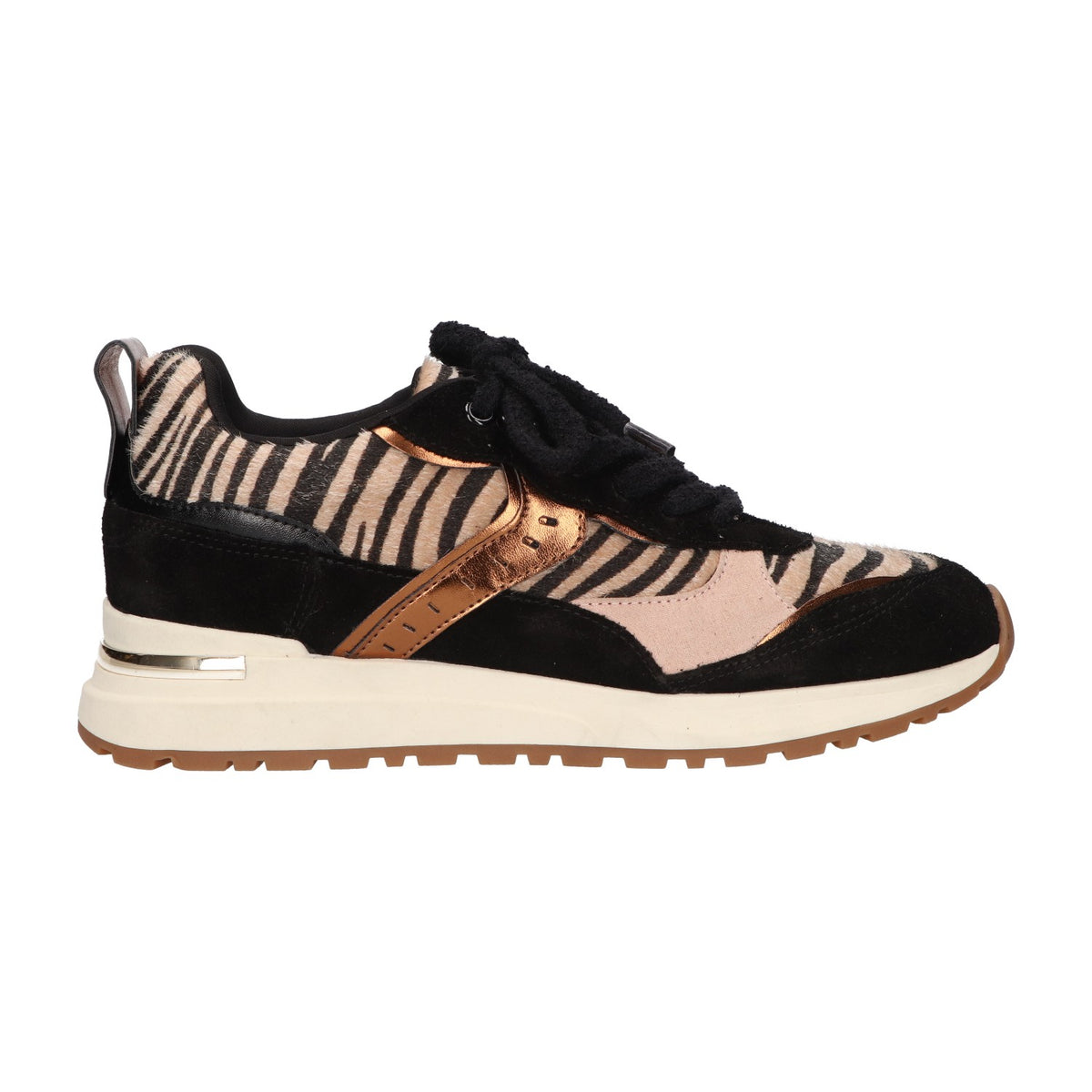 Sneaker zwart zebra suede